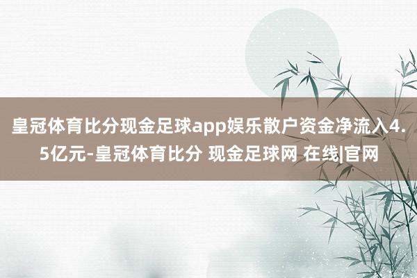 皇冠体育比分现金足球app娱乐散户资金净流入4.5亿元-皇冠体育比分 现金足球网 在线|官网