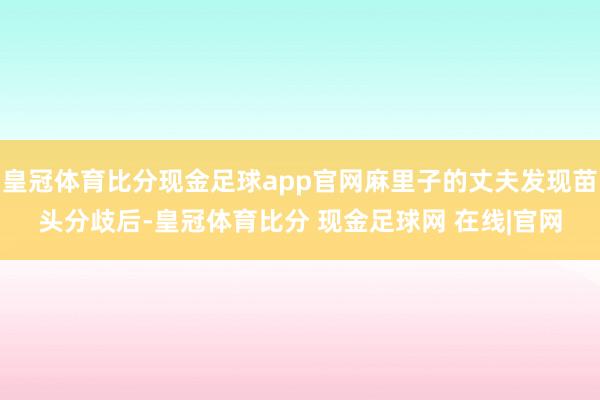 皇冠体育比分现金足球app官网麻里子的丈夫发现苗头分歧后-皇冠体育比分 现金足球网 在线|官网