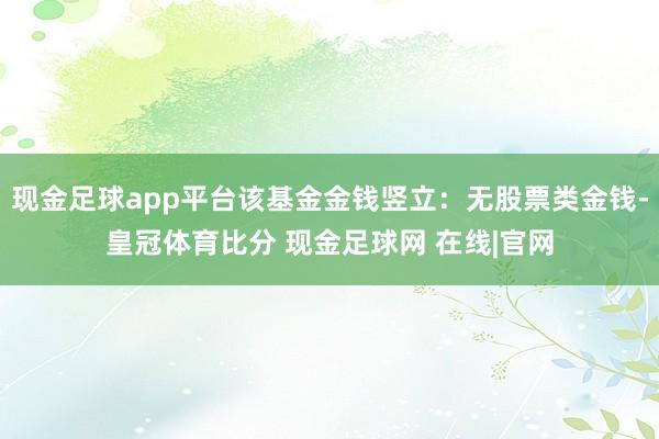 现金足球app平台该基金金钱竖立：无股票类金钱-皇冠体育比分 现金足球网 在线|官网