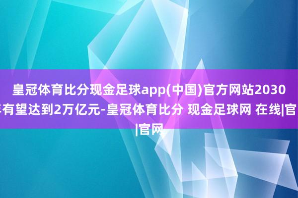 皇冠体育比分现金足球app(中国)官方网站2030年有望达到2万亿元-皇冠体育比分 现金足球网 在线|官网