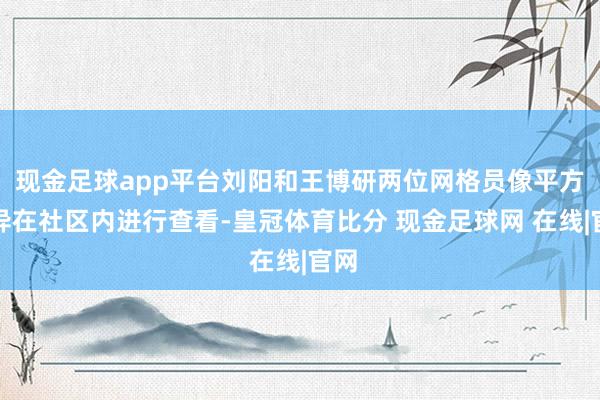 现金足球app平台刘阳和王博研两位网格员像平方不异在社区内进行查看-皇冠体育比分 现金足球网 在线|官网