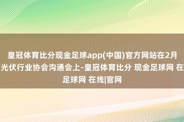 皇冠体育比分现金足球app(中国)官方网站在2月27日的光伏行业协会沟通会上-皇冠体育比分 现金足球网 在线|官网